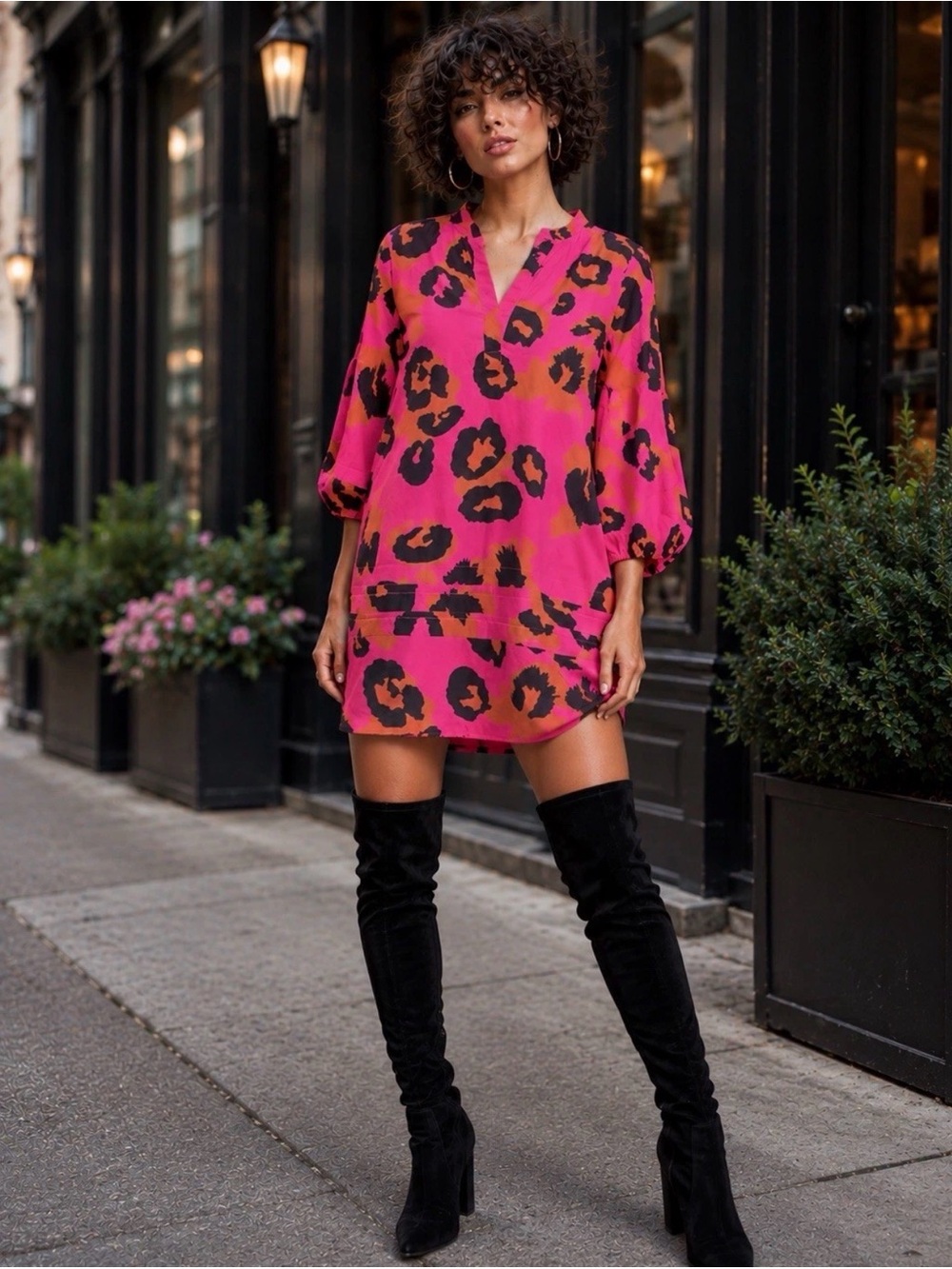 Maude Vivante Freya Dress in the bold Pink Leopard print, size Small.